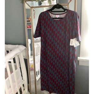 NWT Lularoe XL Julia Dress Mosaic Pattern